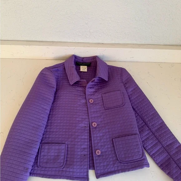 Harvé Benard by Bernard Holtzman Purple Quilted Jacket Petite 6P Vintage - Picture 6 of 6